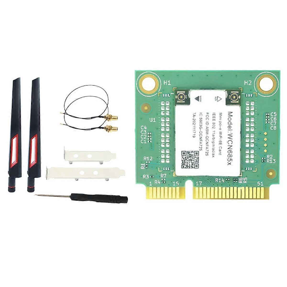 NFA725 NFA765 WCN685 WiFi Module WIFI6E AX6000 2.4G 5G 6G Bluetooth5.2 Mini PCIE Wireless WiFi Card+10DB Antenna Kit