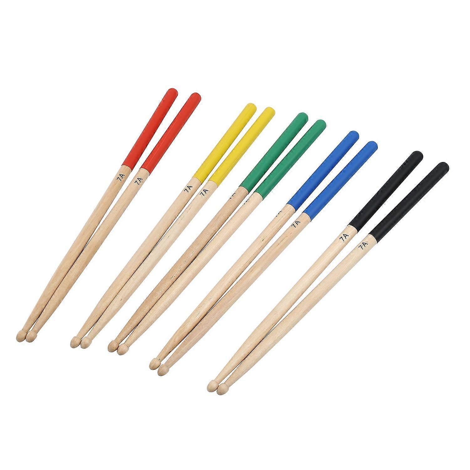 5 pares / conjunto 7A Maple Drum Sticks para crianças / crianças, ajuste para todos os conjuntos de bateria Acessórios Multi Co