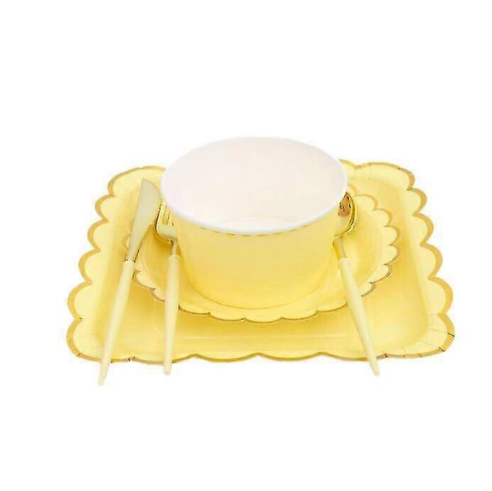 2025 10 Guests Party Macaron Colored Disposable Tableware
