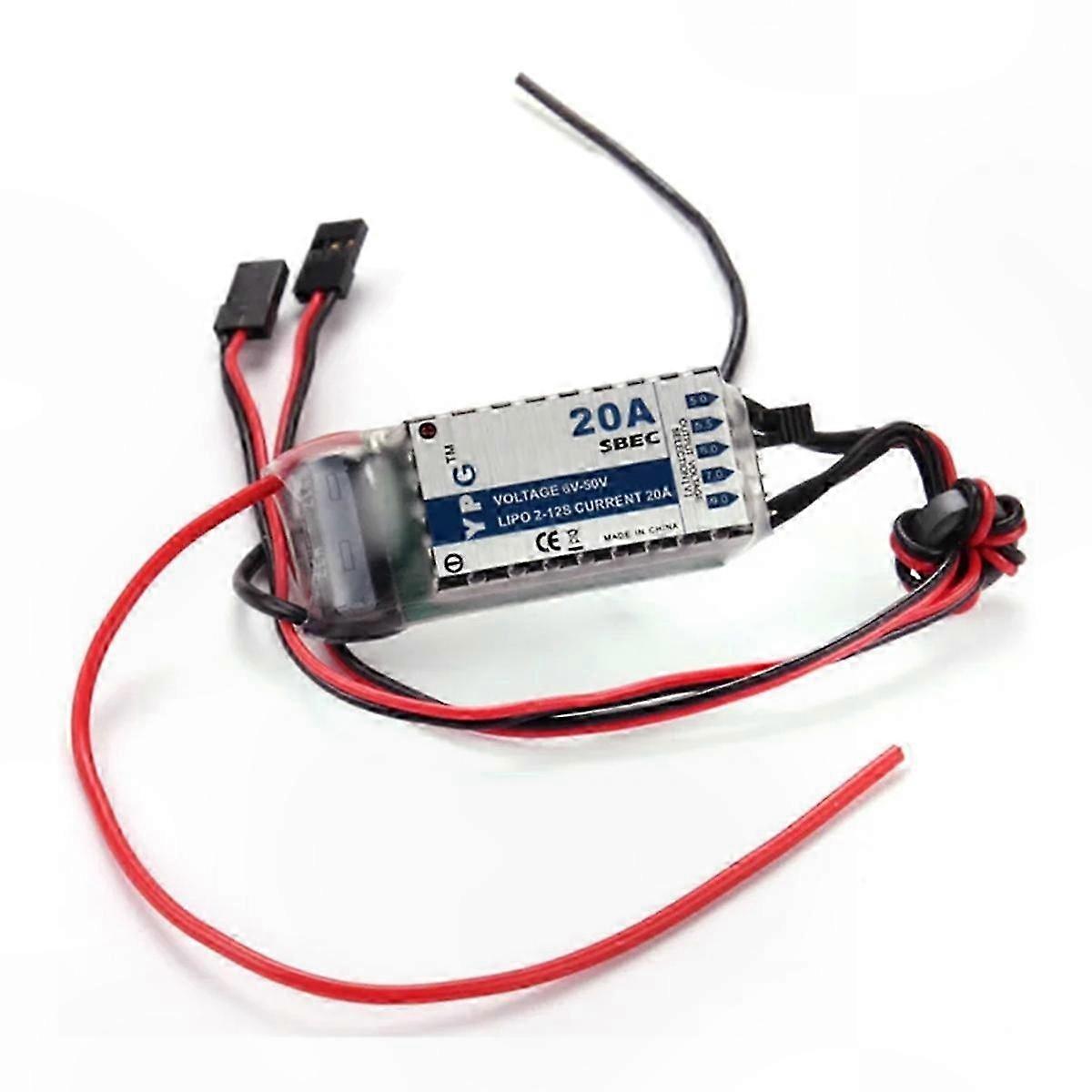 High-Performance 20A HV SBEC for RC Airplane Models with High Voltage Input (2-12S LiPo) No Setup Needed