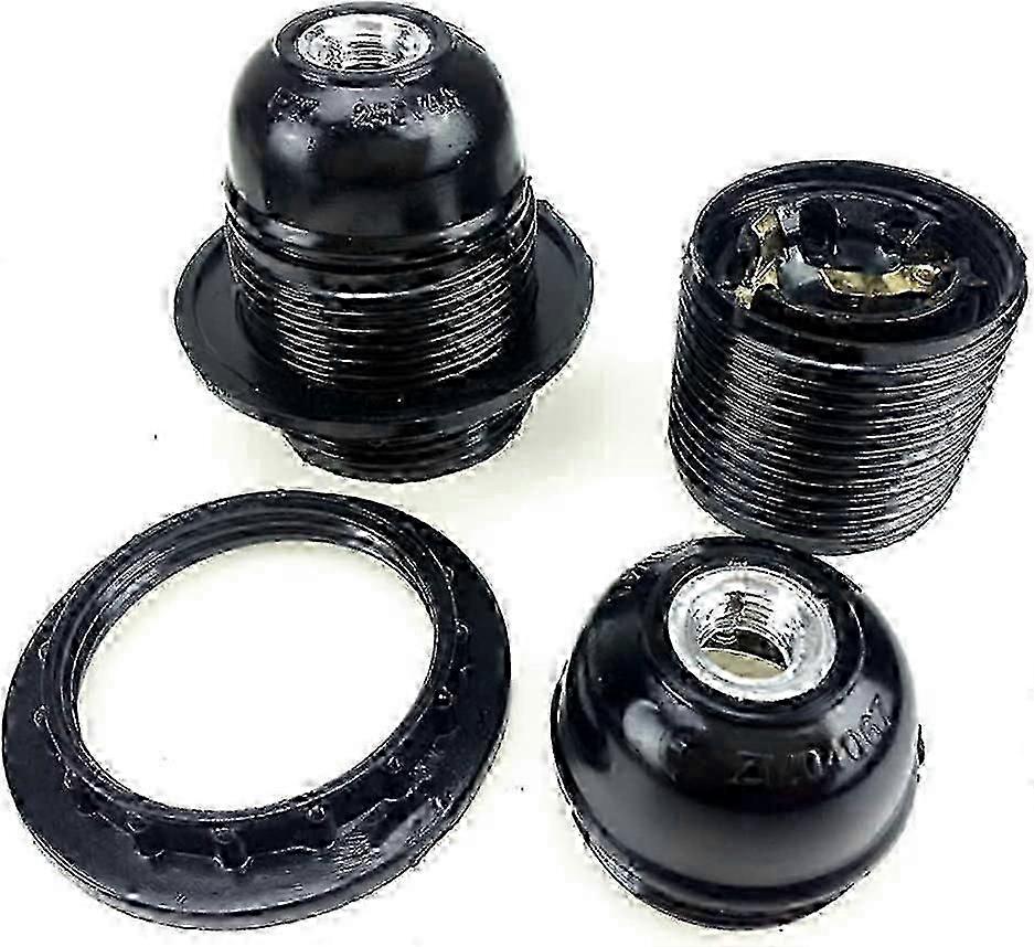 Black E27 Screw,E27 Bulb Holder,4pcs E27 Socket,E27 Socket Light Bulb,Solid Light,Black Adapter Socket