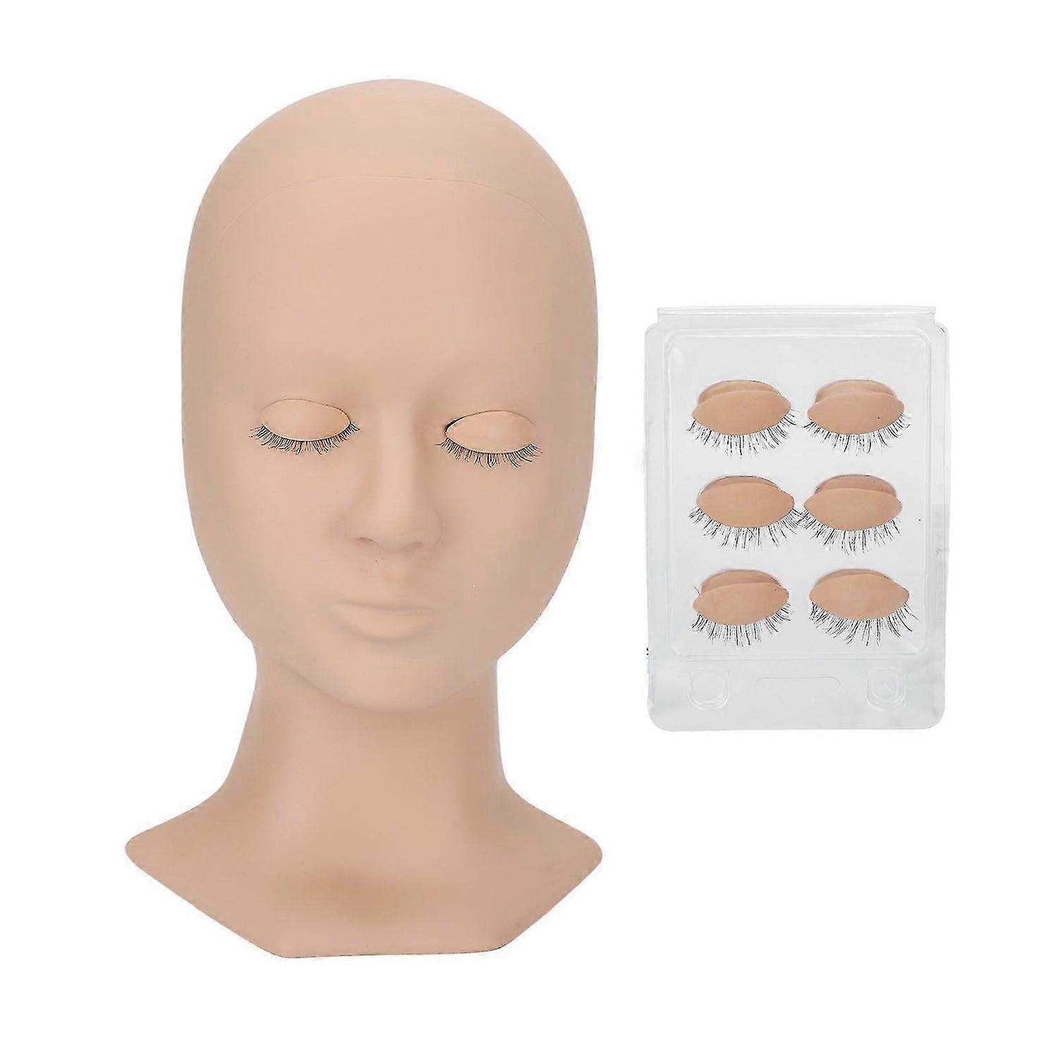 2025 Latest Model Eyelash Extensions Training Mannequin Head Soft Silicone Rem...