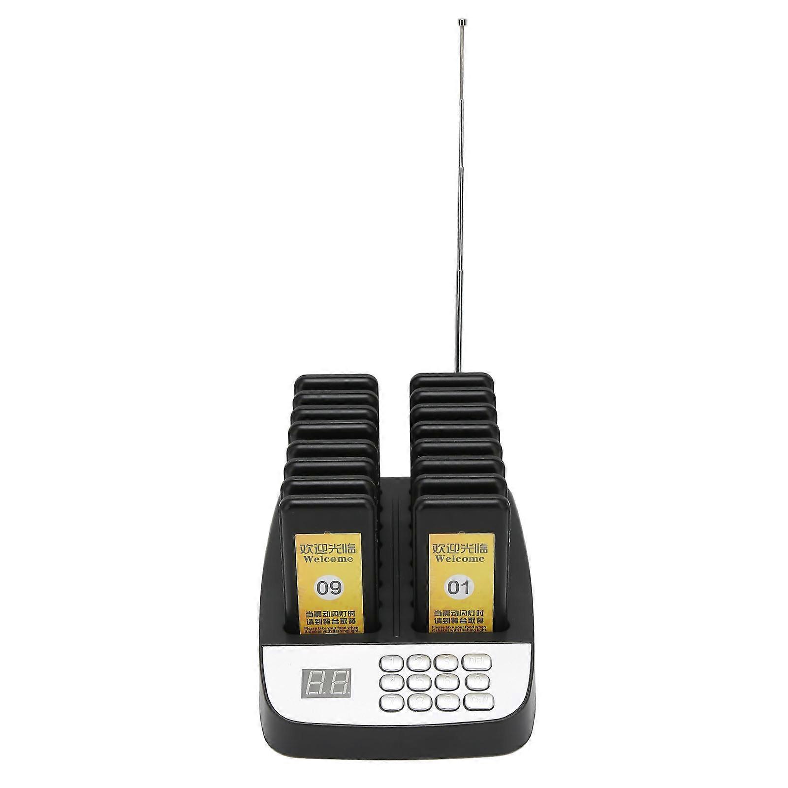 Restaurant Pager System F100, 16 Pagers, 1000m Range, 3 Vibration Modes