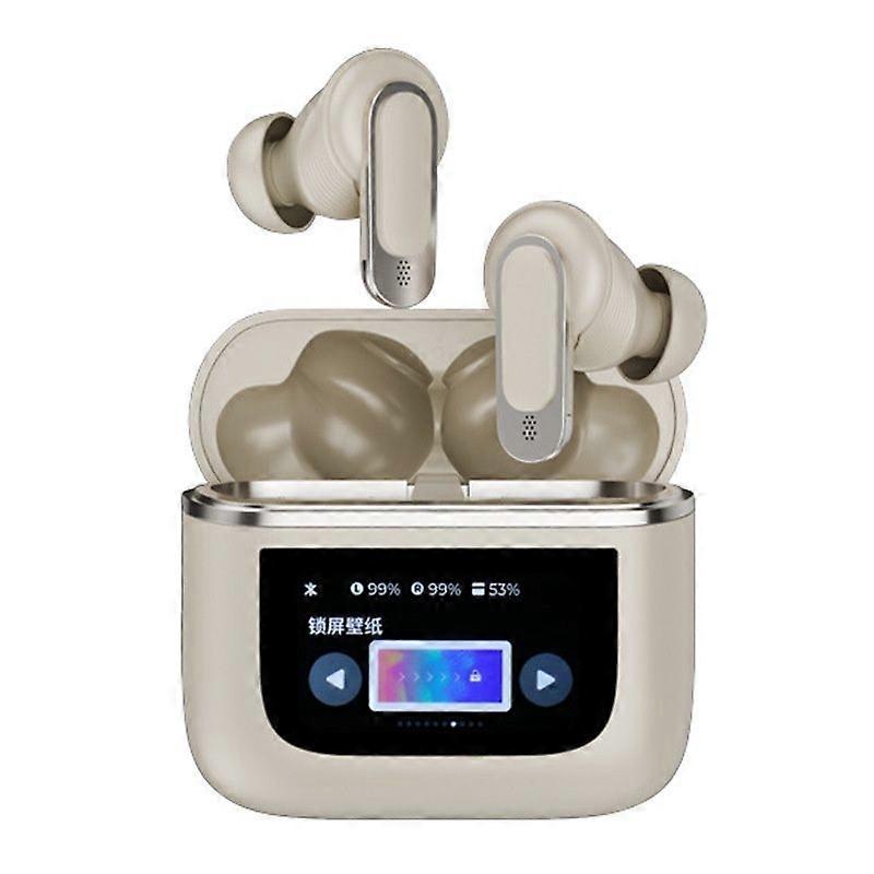 Wireless Bluetooth Headphone Bluetooth 5.3 Touchscreen-ENC Noise Cancelling IPX7 Waterproof Compatible with iOS/Android/Windows(Champagne gold)