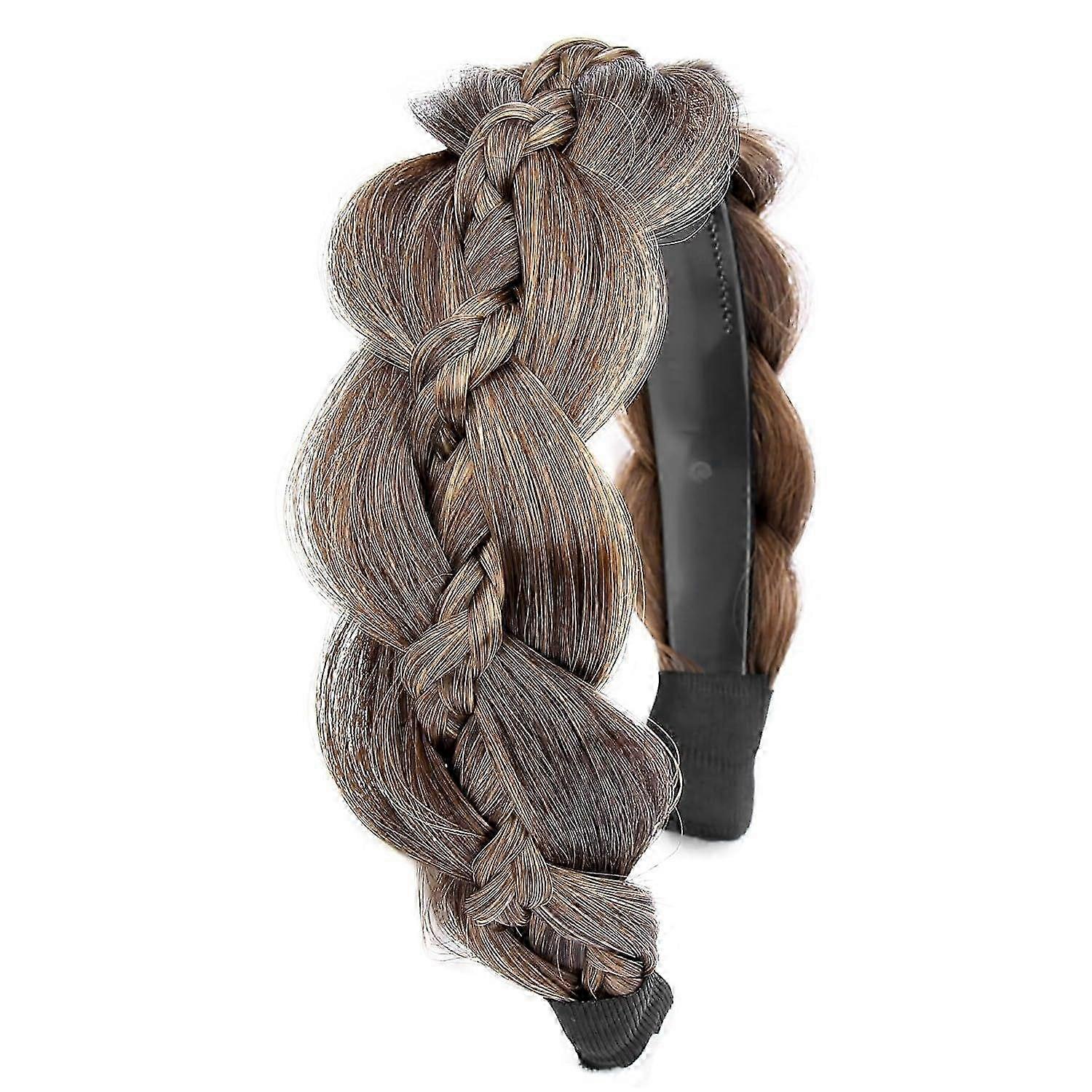Wide Braid Headband with Teeth Synthetic Hair Braid Headband Hair Band Plaited