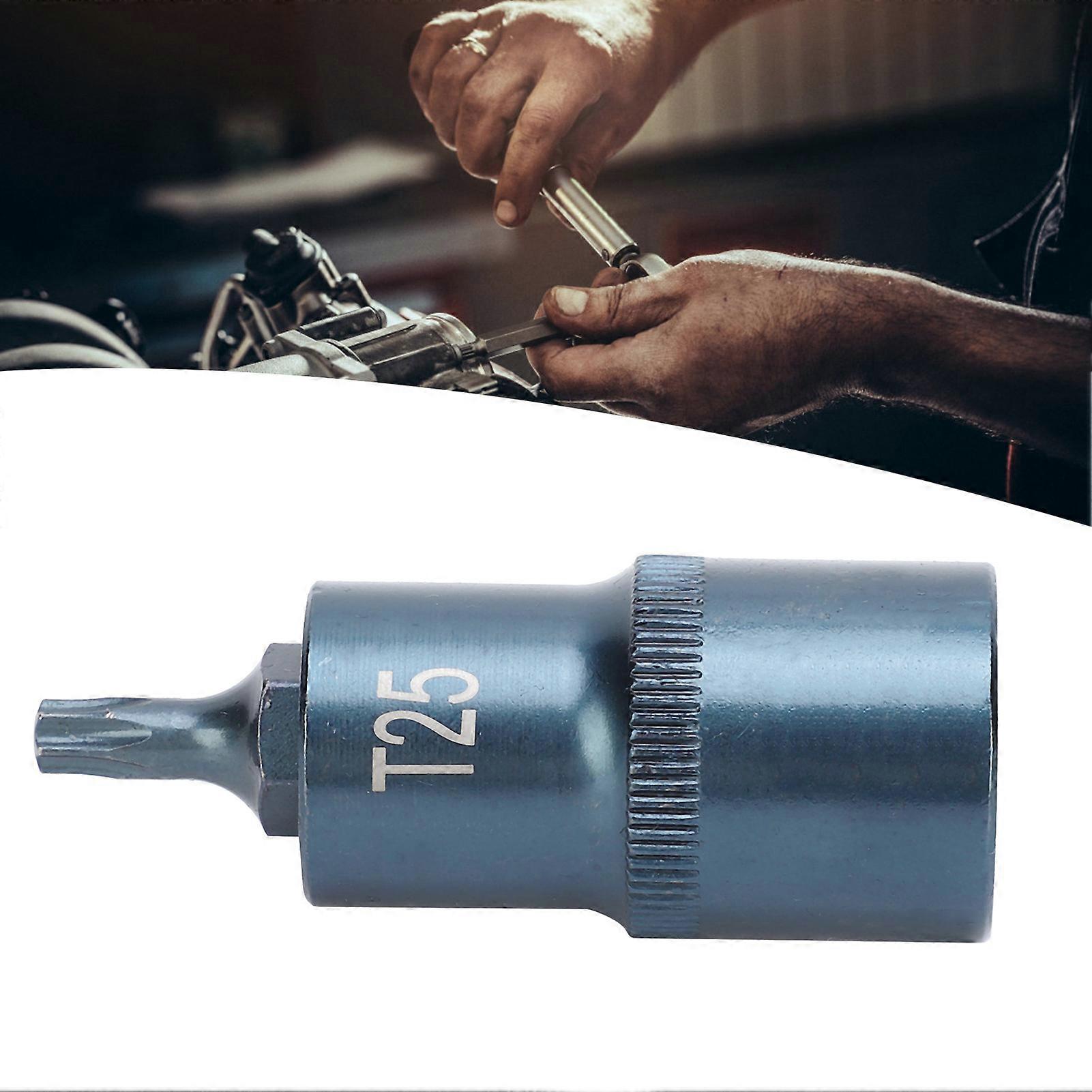 T25 Star Screwdriver Bit 1/2in Square Socket 55mm S2 Steel