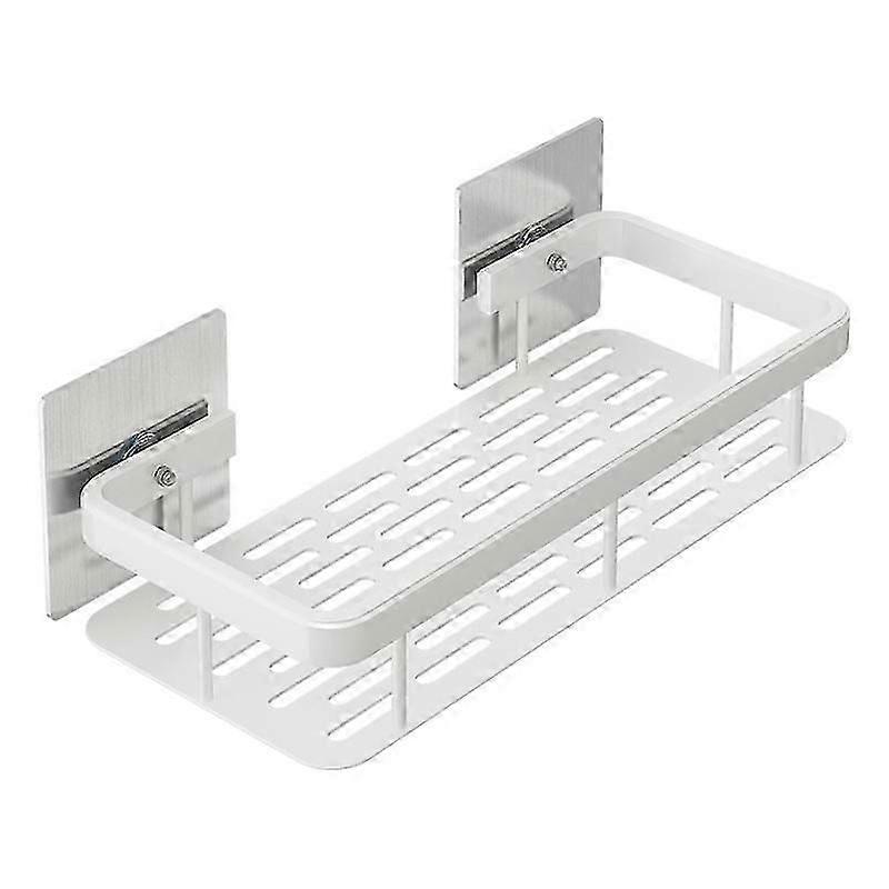 Punch-Free Aluminum Storage Rack Bathroom Organization Shelf, Wide Edge Single Layer Rectangular