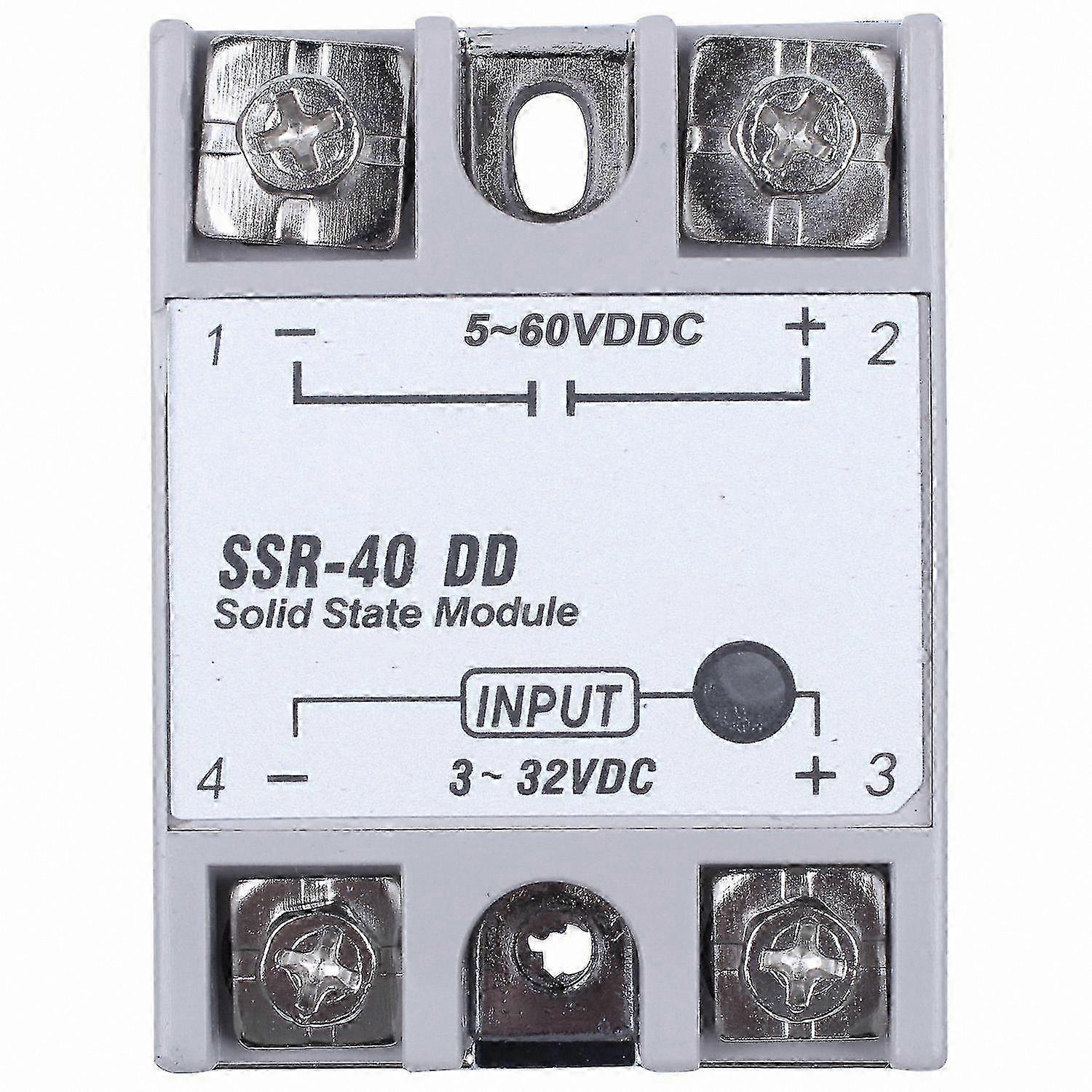 DC-DC Single Phase SSR Relay 40A 3-32V Input 5-60V Output White Silver