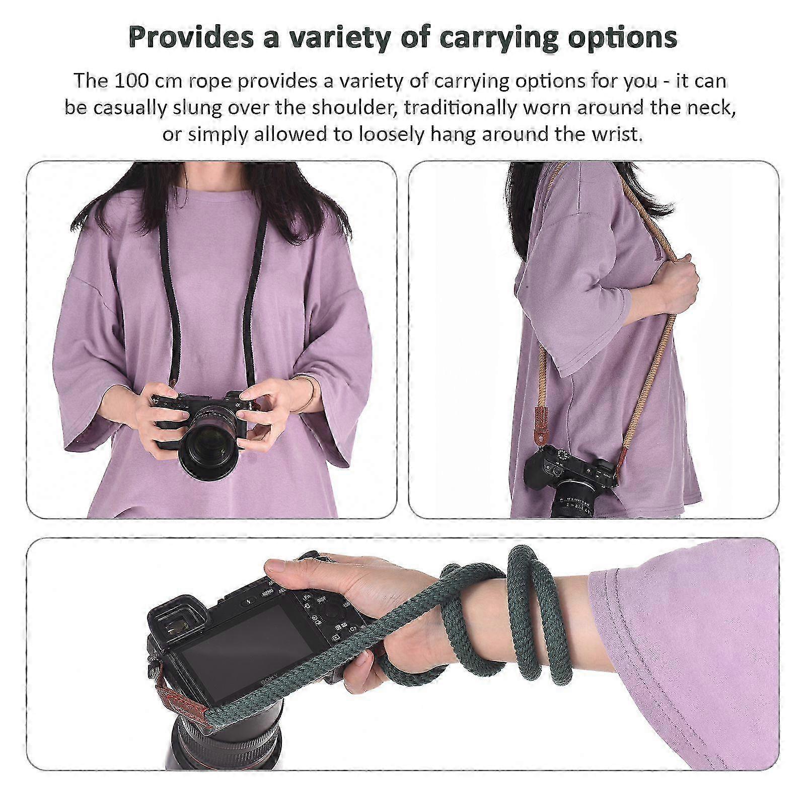 2025 100cm Camera Strap Camera Neck Strap Vintage Shoulder Sling for SLR DSLR Digital Mirrorless Cameras