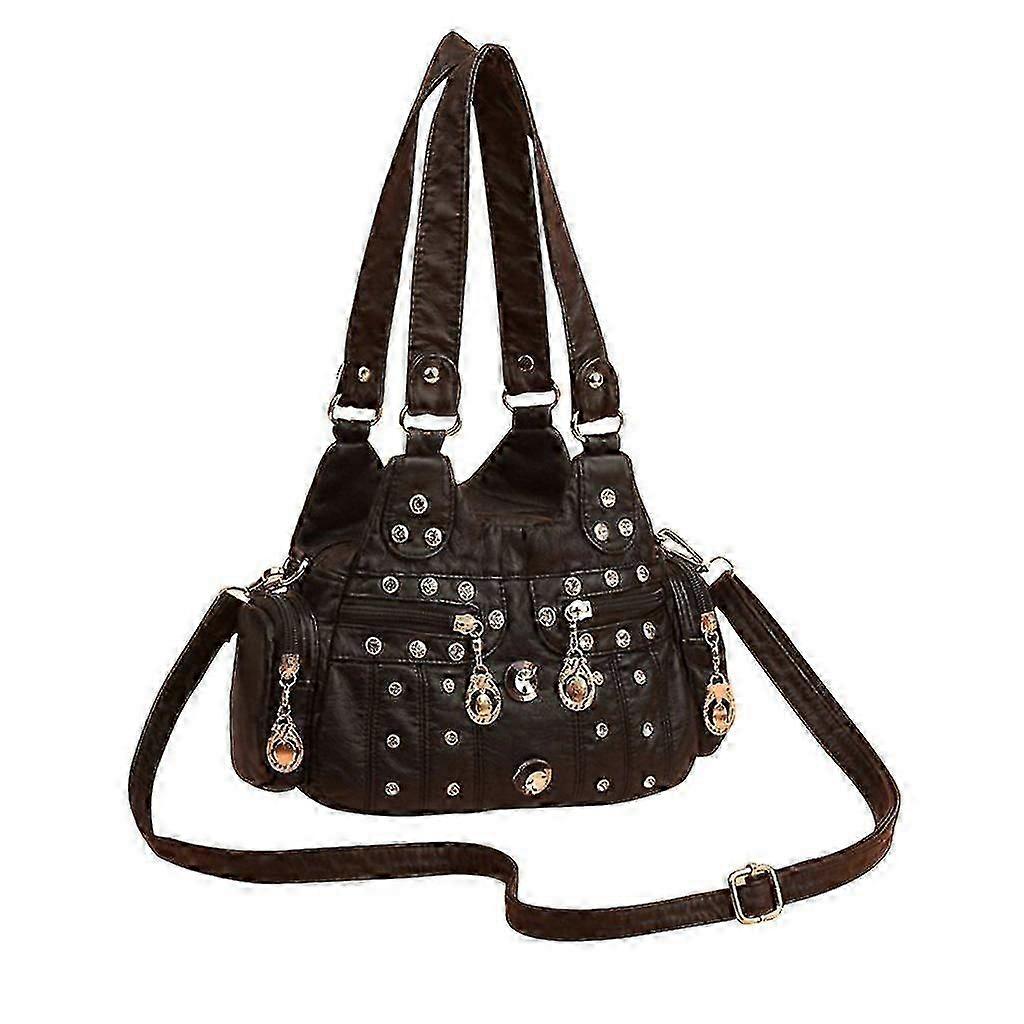 Compact Appearance Crossbody Bag Large Internal Capacity Soft Pu Leather