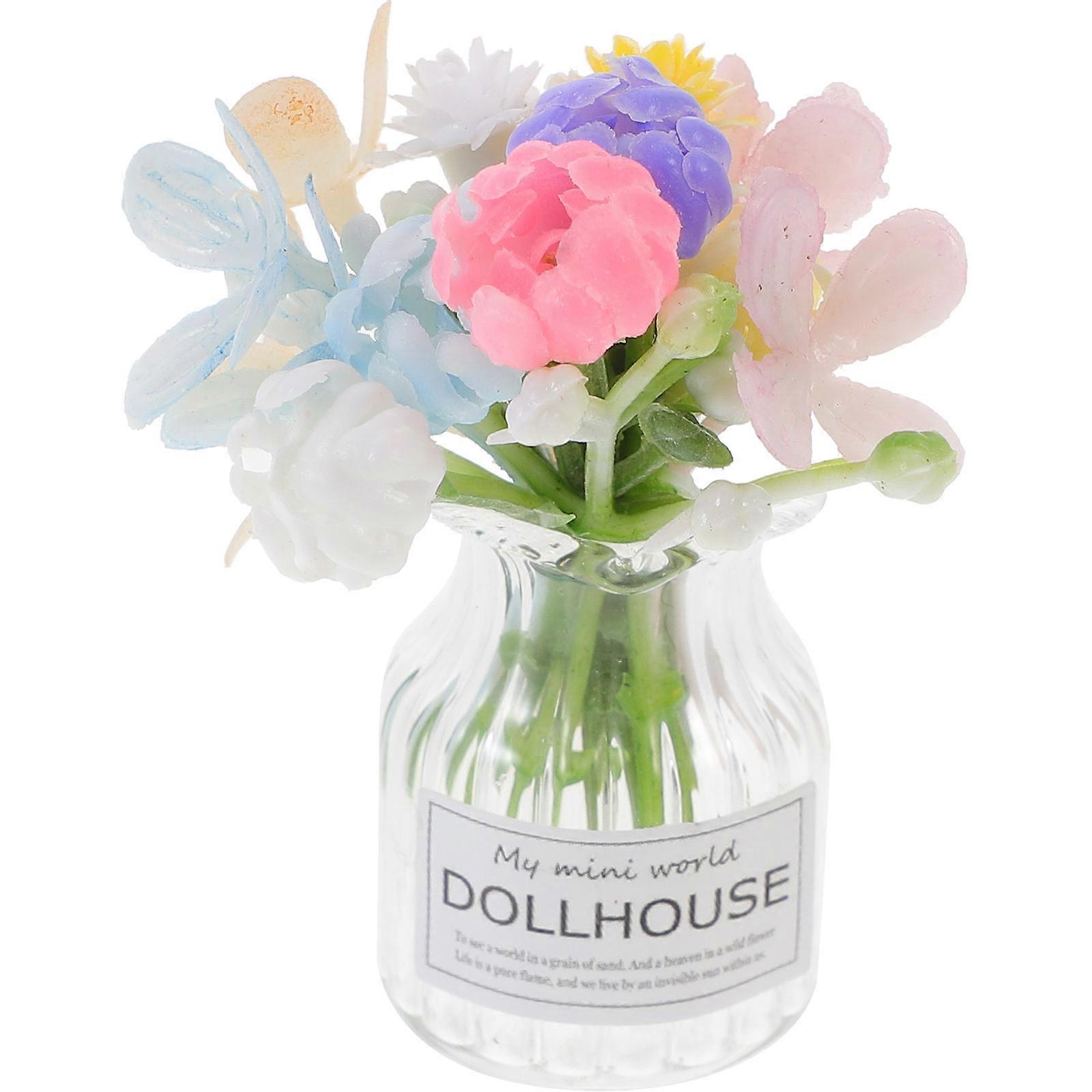 Miniature Flowerpot Decoration for Doll House Use 4Pcs Set