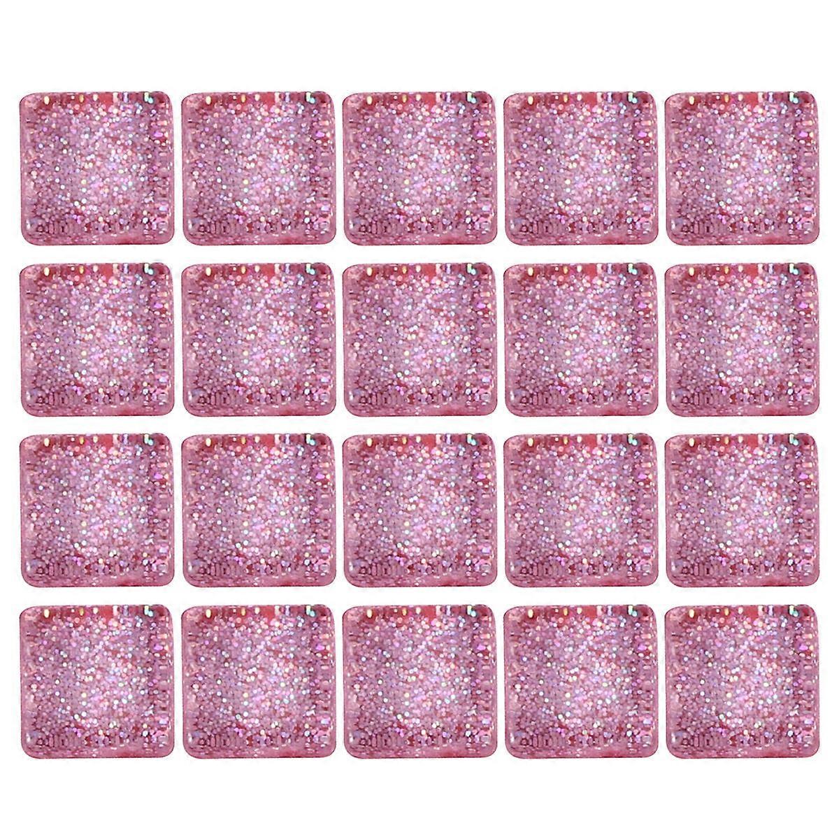 Mosaic Tile Glass Crystal Pieces for Decor 200g Delicate Pink DIY Material