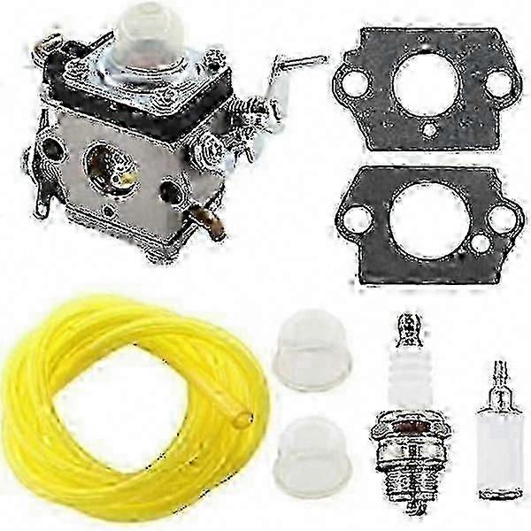 Husqvarna 122C, 122LDX, 122LK 22cc Carburetor with Spark Plug, Fuel Hose, Compatible with Thread Cutter Fuel Filter and Primer Bulb