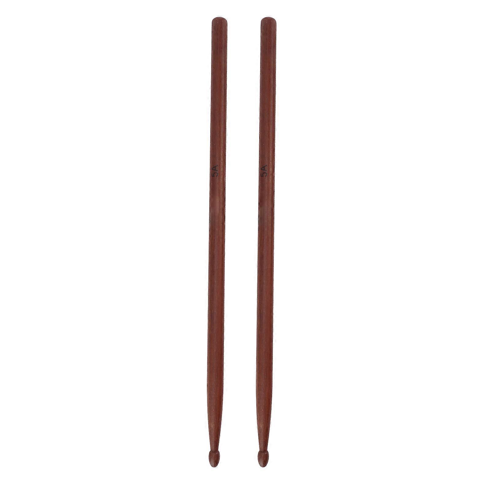 paire de baguettes de batterie professionnelles durables en padouk de couleur bûche pour tambourin 5a
