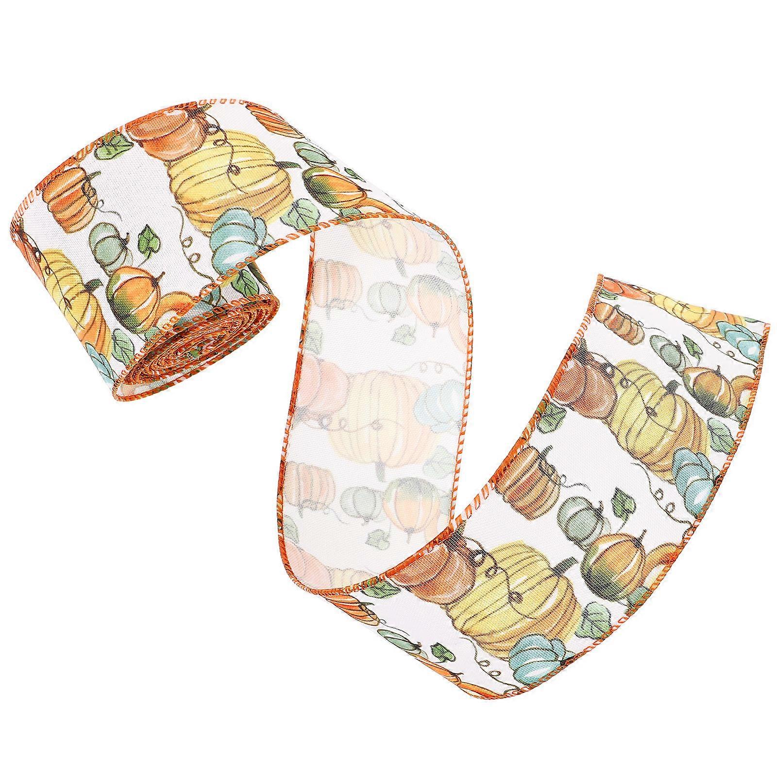 Thanksgiving Day Ribbon for Gift Wrapping 1 Roll Pumpkin Design Ribbon