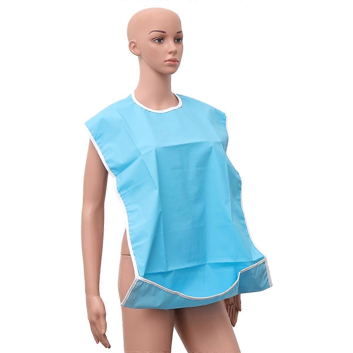 Washable Bib Protector Adult Bib for Use Single Sky Blue