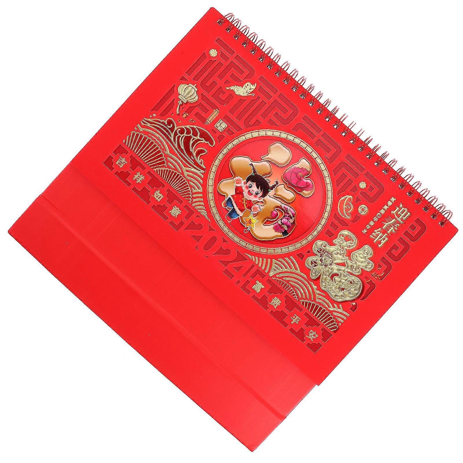 Red Dragon Year Calendar Desktop Calendar for Effective Planning 2024