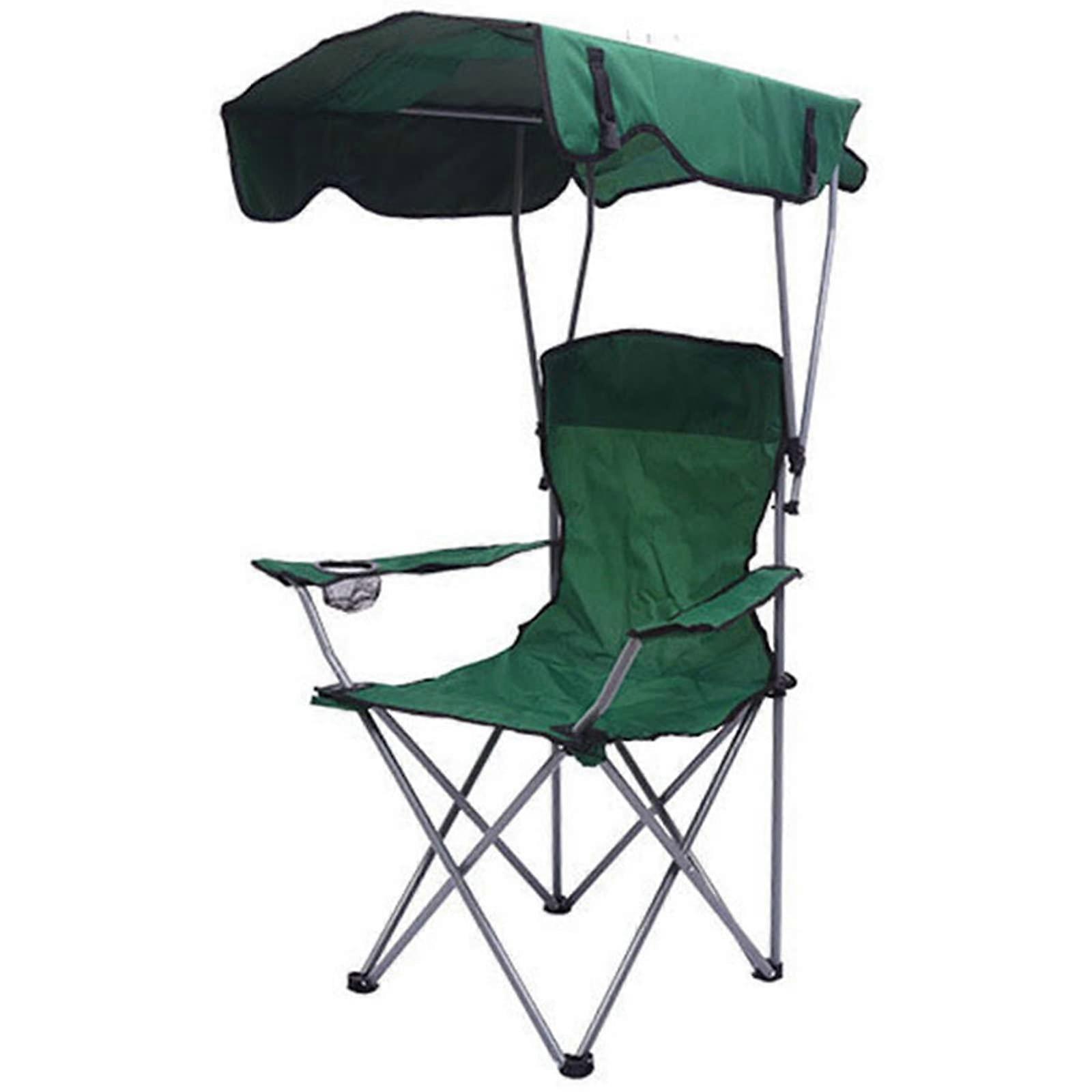 Deck Chair Folding Portable Outdoor Parasol Beach Chair with Hangar for Garden Poolside and Lunch Break, Lightweight Design