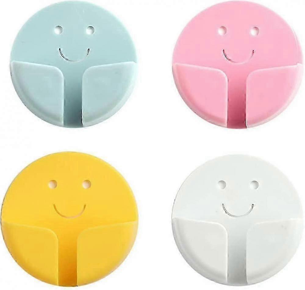 8-pack Plastic Hooks With Adhesive, Non-perforated Hook Brackets