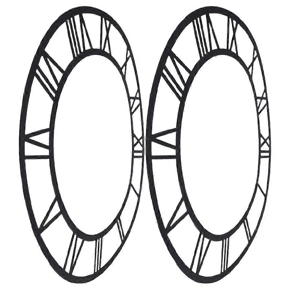 Mirror Clock Frameless Roman Numerals Wall Clock for Office Decor 4Pcs