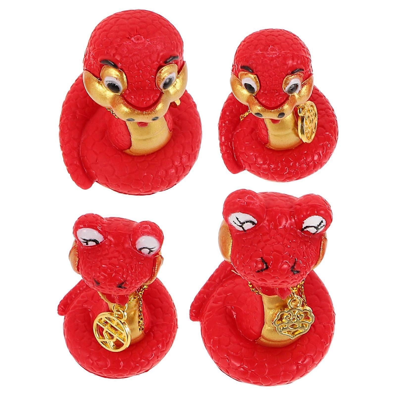 Chinese New Year Snake Resin Figurine for Car Dashboard 12Pcs Set