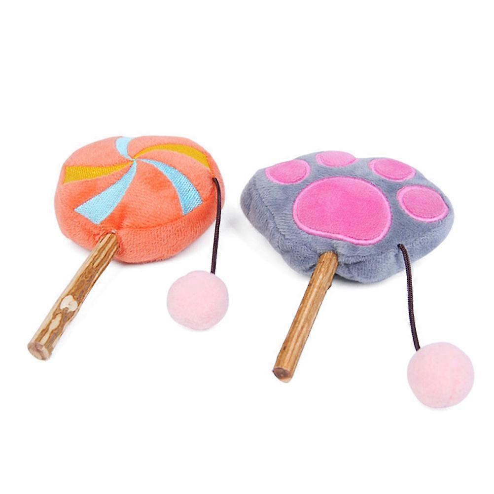 Pet Cat Teaser Lollipop Shape Interactive Toy with 4Pcs