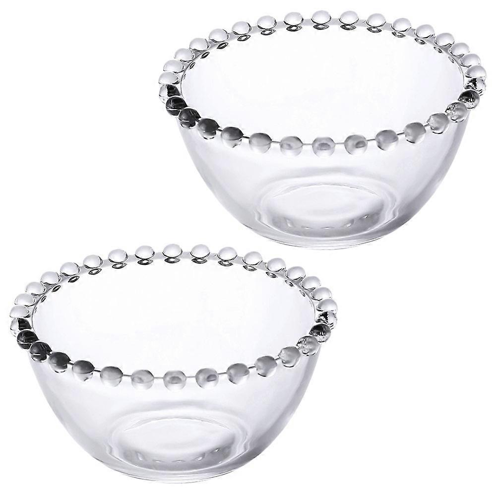 Clear Fruit Bowl 2Pcs Practical Glass Salad Bowl Designed For Dinner Parties Food Storage Function