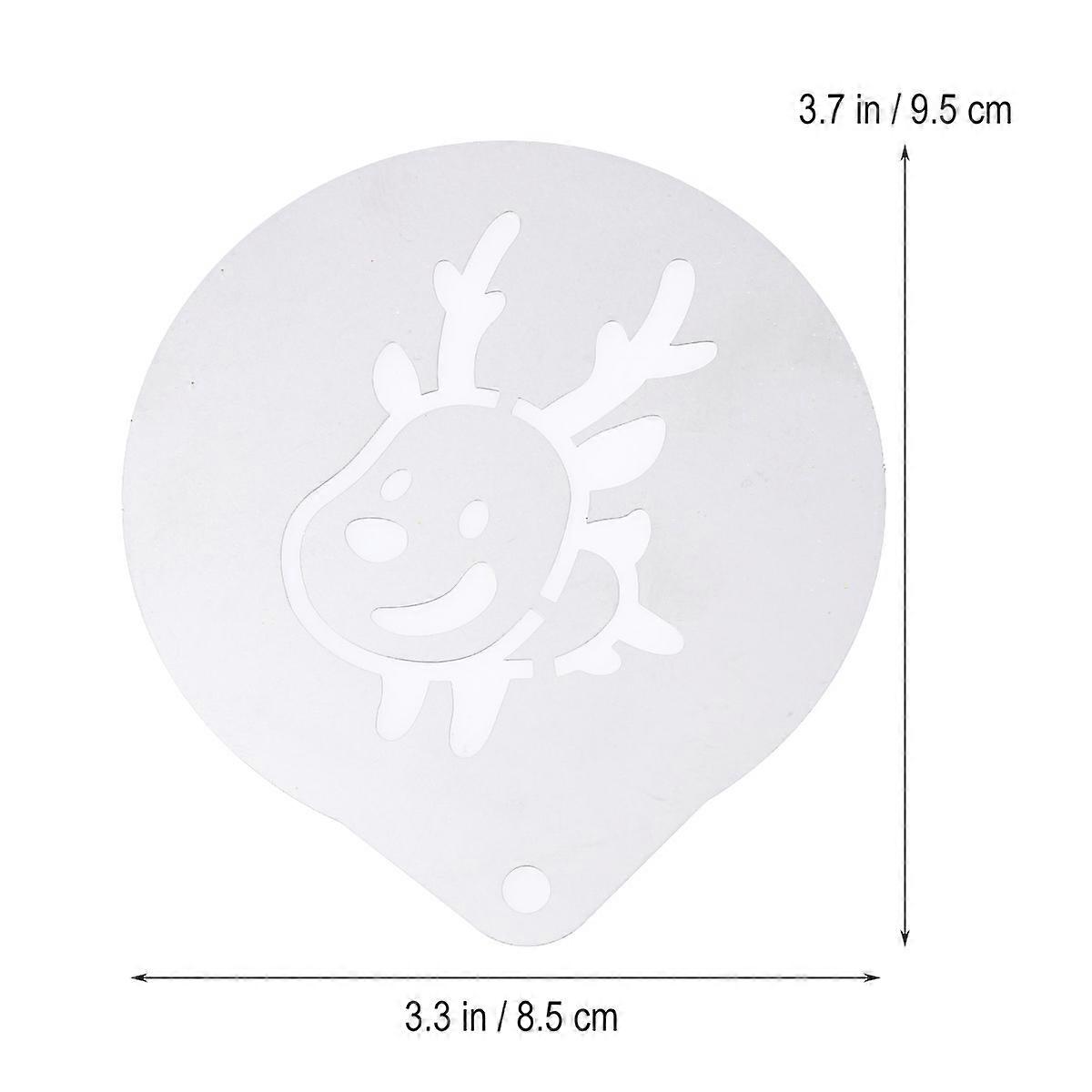 Coffee Stencils Stainless Steel for Decoration 16Pcs White Pattern Set