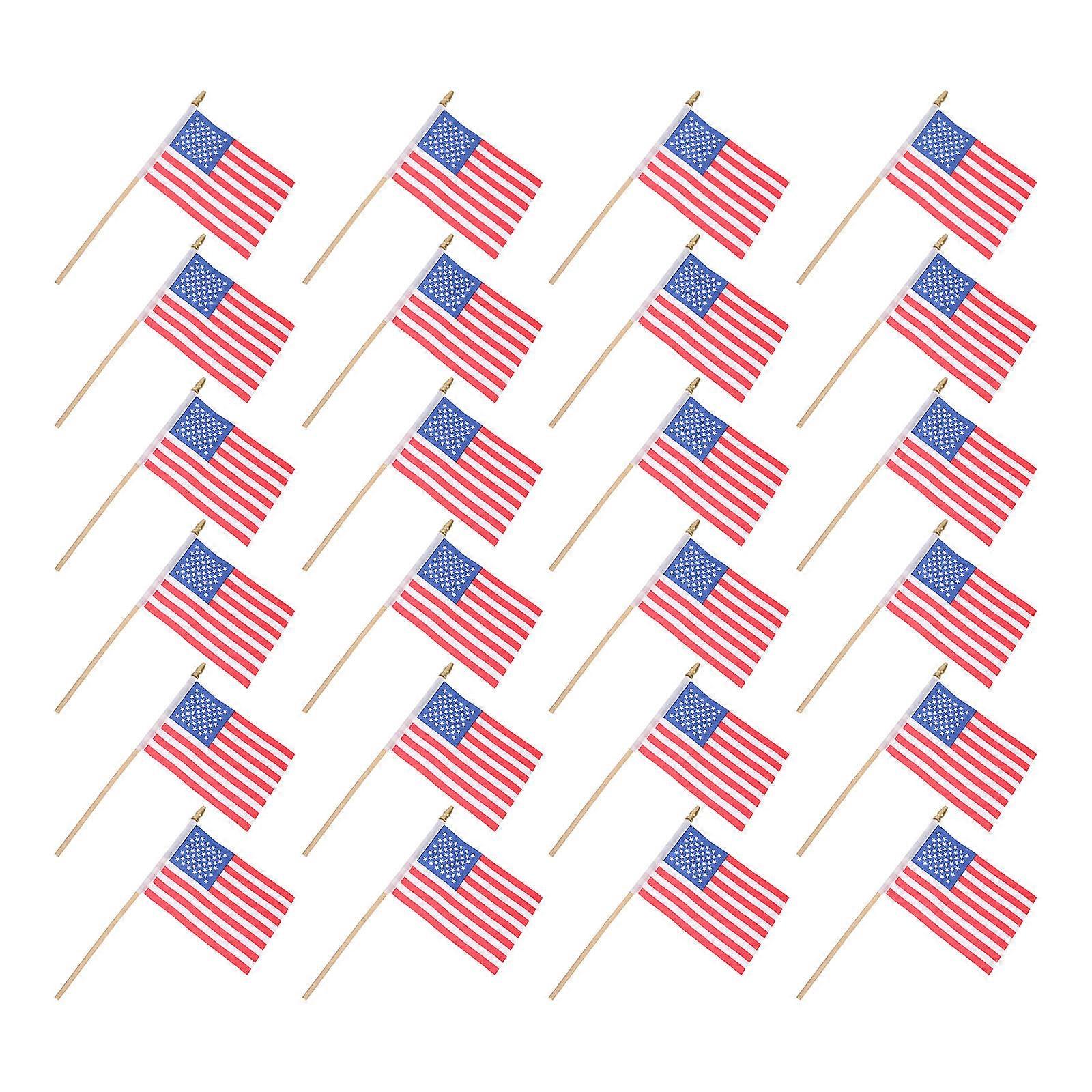 American Stick Flag for Decoration Hand Held 24Pcs