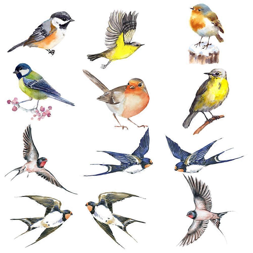 Alert Bird Window Decal Static Cling for 4Sets Window Decoration