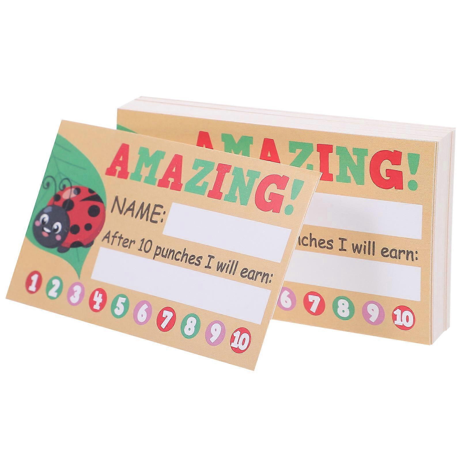 Cartoon Reward Cards Punch Cards for Classroom Use 250 Sheets