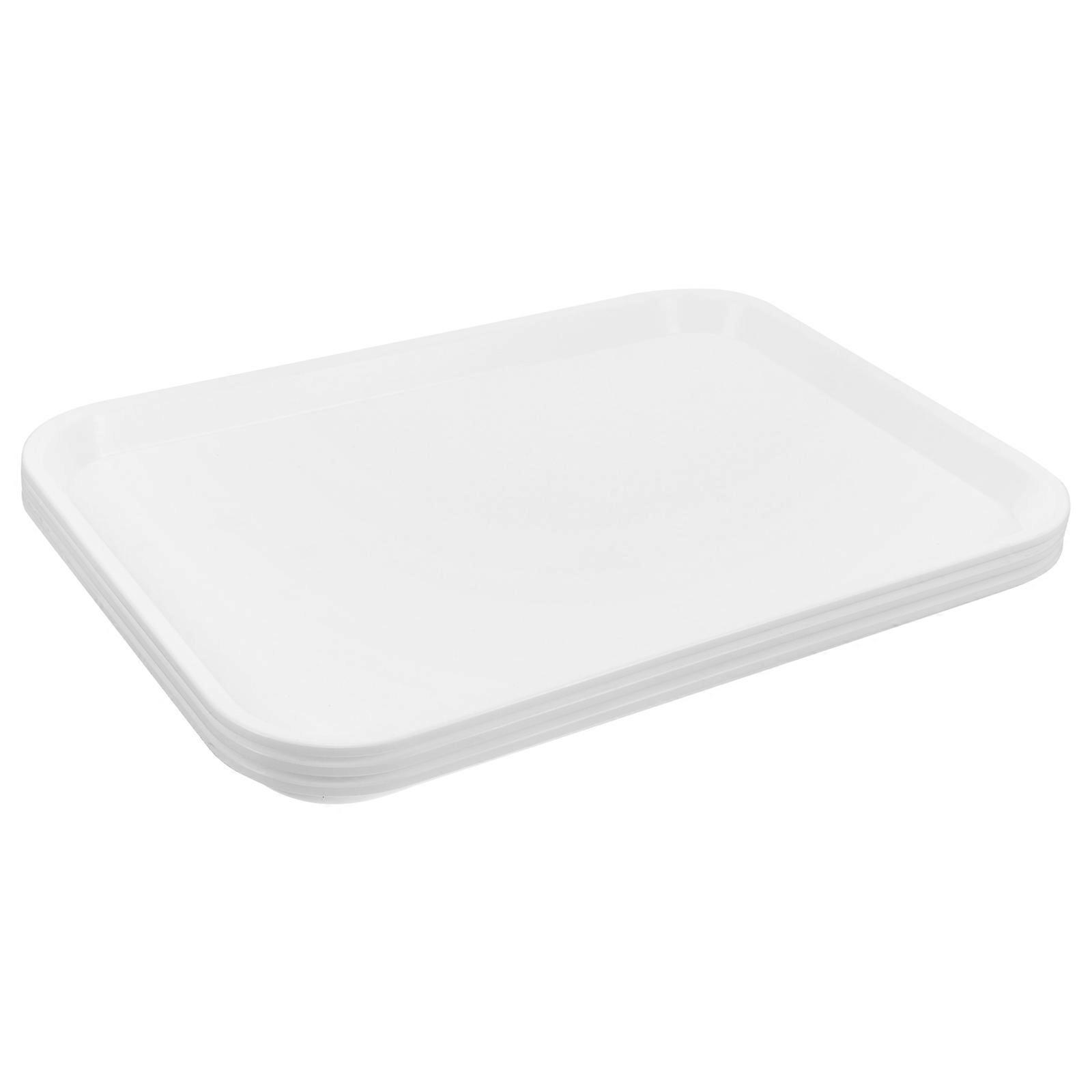 Food Tray 6 Pcs Snack Trays Serving Plates Rectangular White Storage for Home Use Weddings Parties