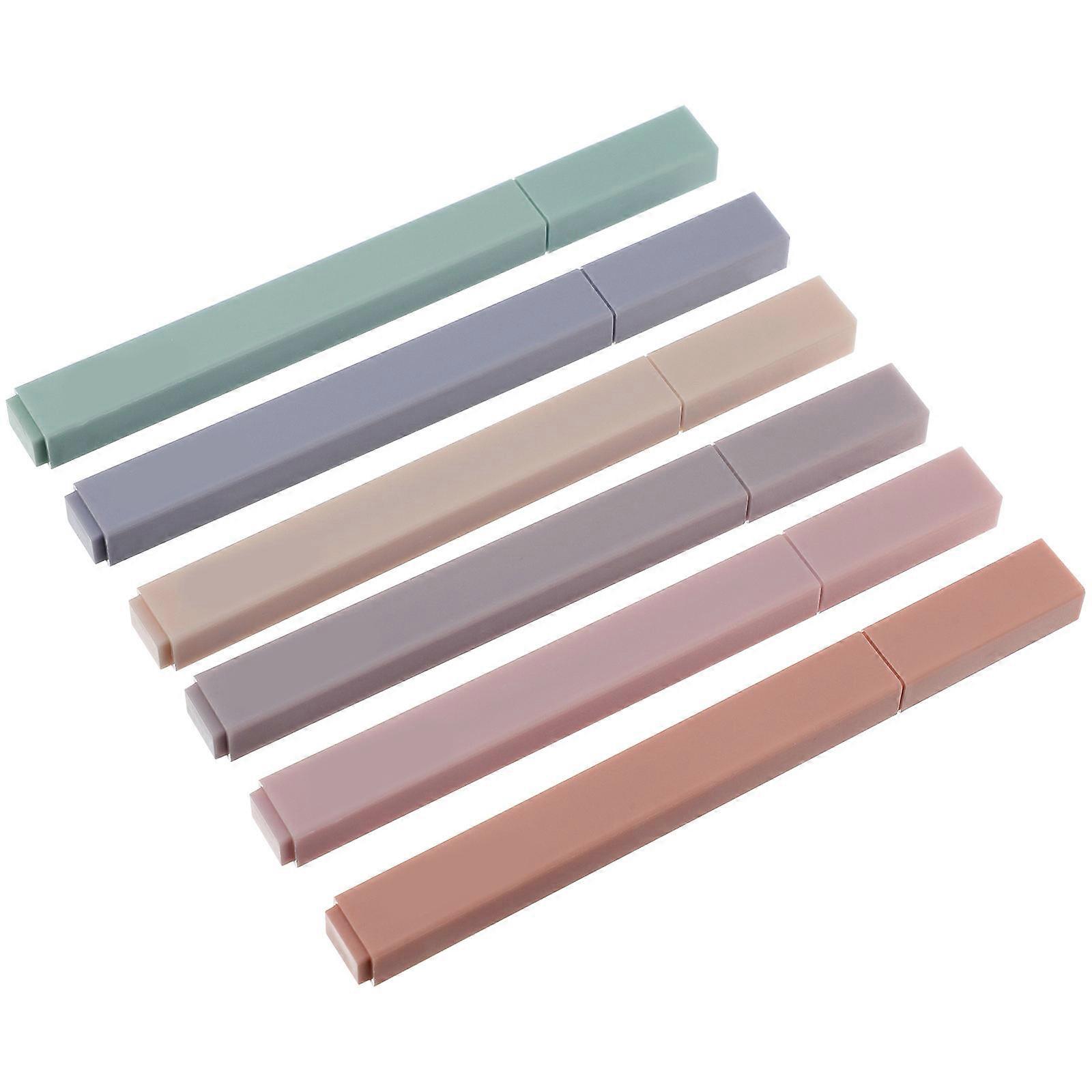 Marker Pens Home Budget Marking Work Documents Teachers Students Office Workers 6Pcs