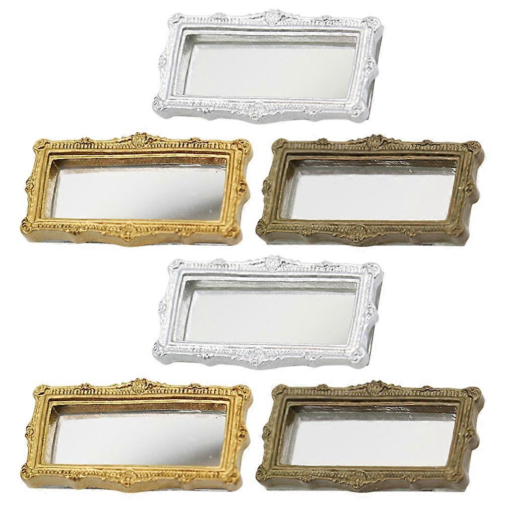 Doll House Mirrors Resin Miniature for Decor 24Pcs Assorted