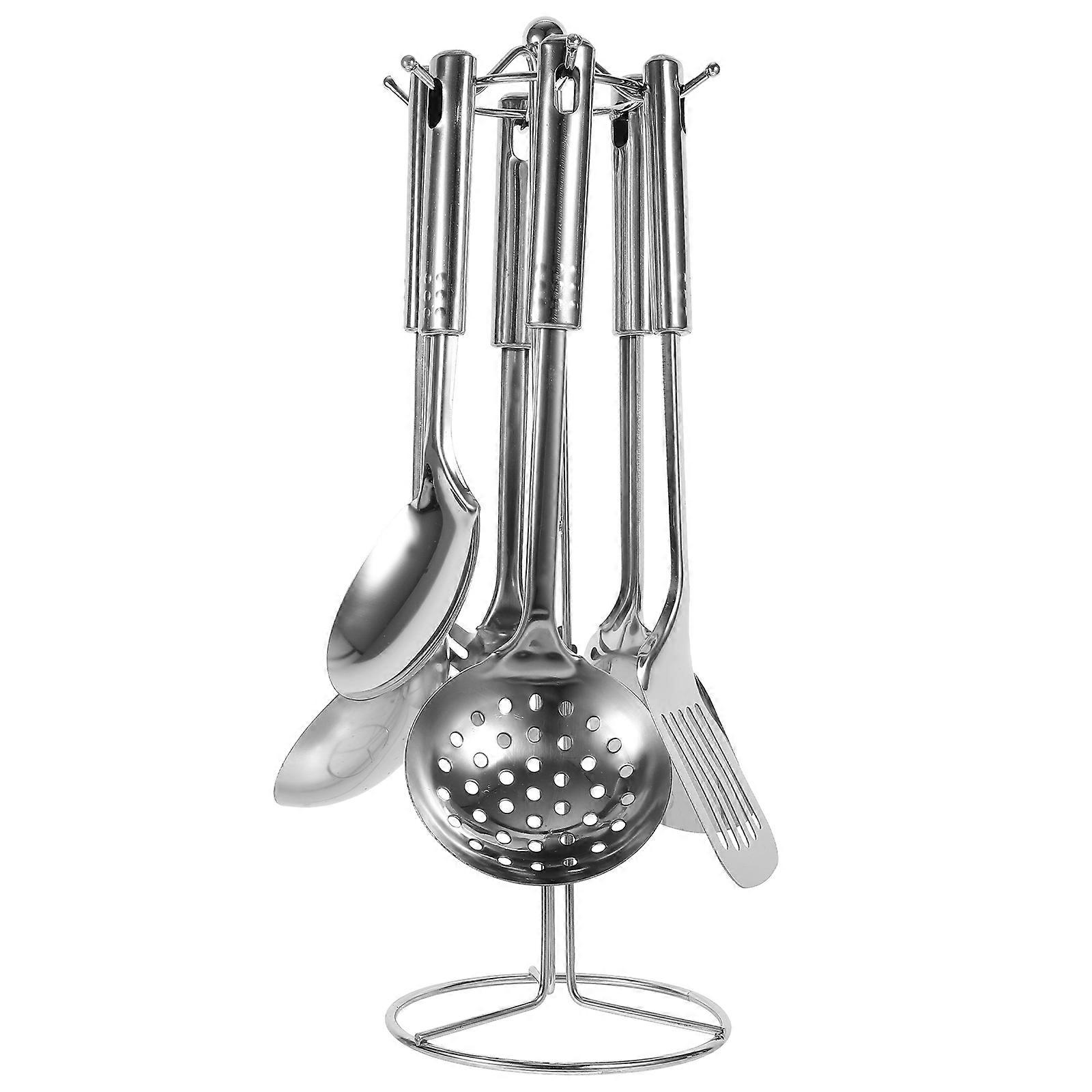 Kitchen Utensils Set Stainless Steel Drip Saving Perforated 6Pcs