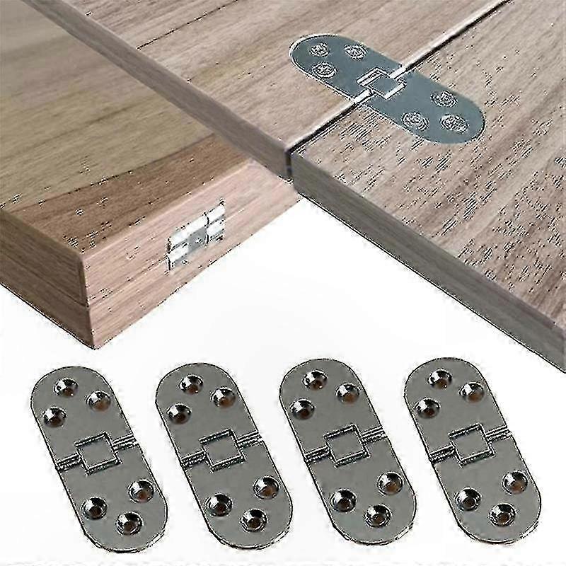 4-Pack Self-Supporting Flush Hinges for Folding Tables and Cabinets