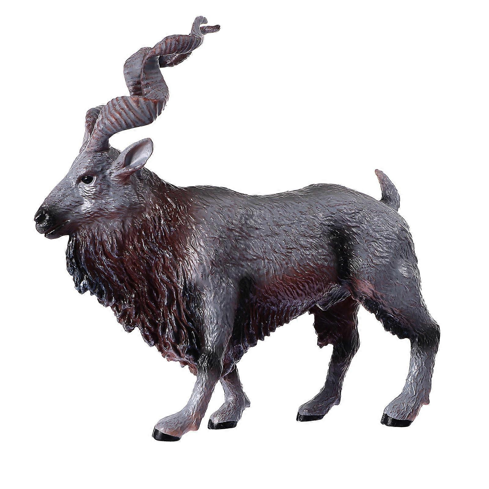 Goat Model Toy 1Pcs Grey Realistic Design Fade-Resistant PVC Desktop Ornament