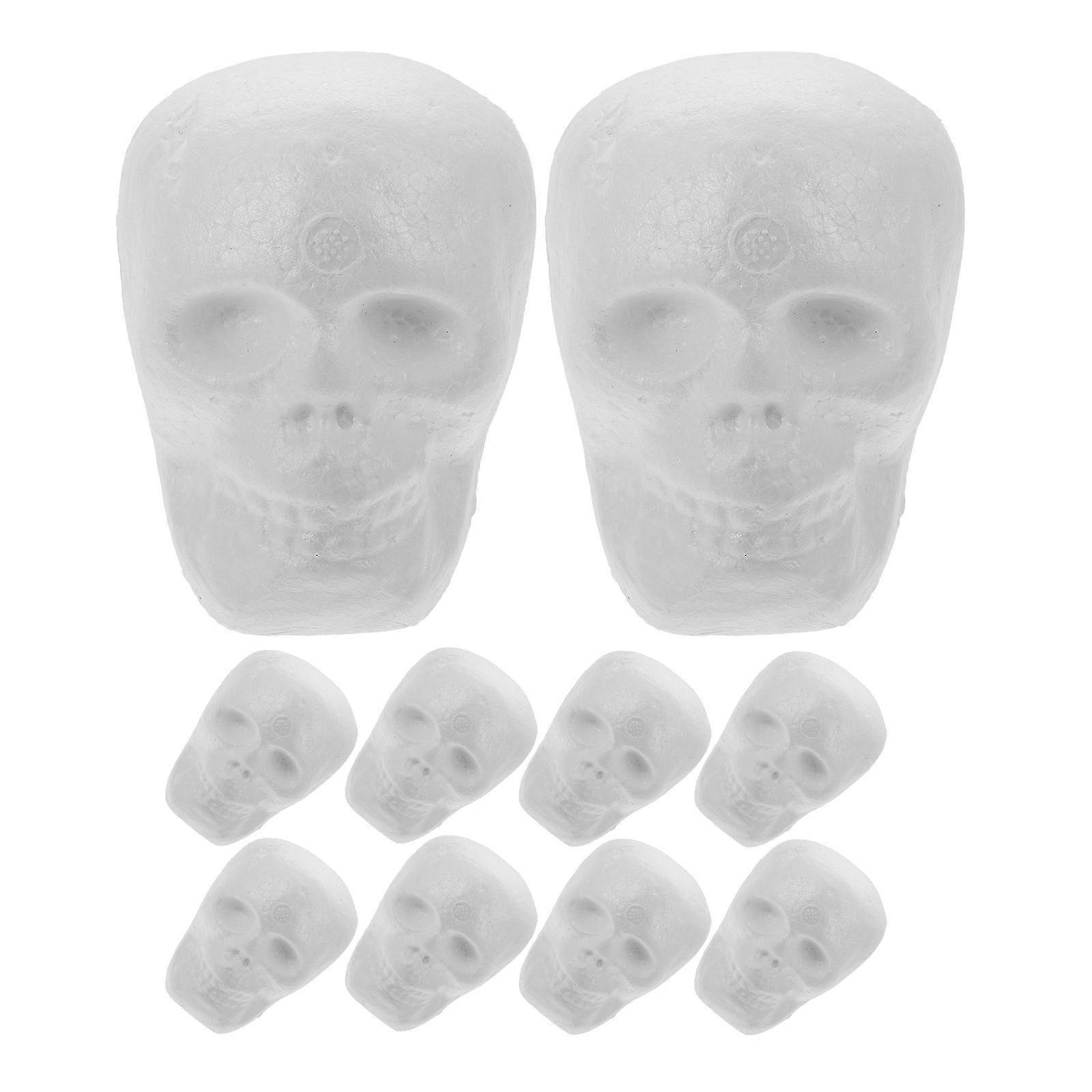 Foam Grimace Skull Pendant DIY Craftworks for DIY Use 10Pcs White Set