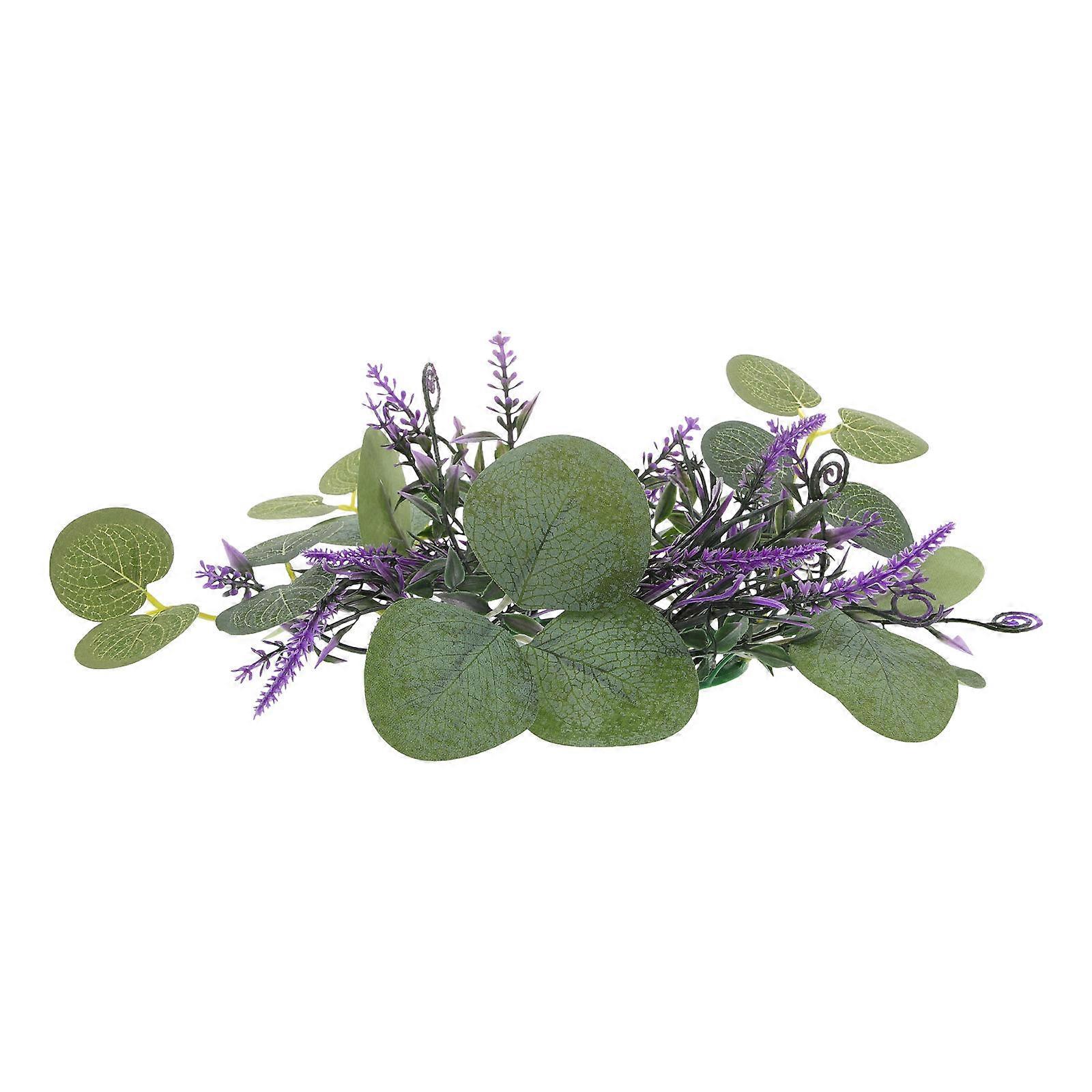 Pillar Candle Holder Greenery Candle Wreath for Decor 3Pcs