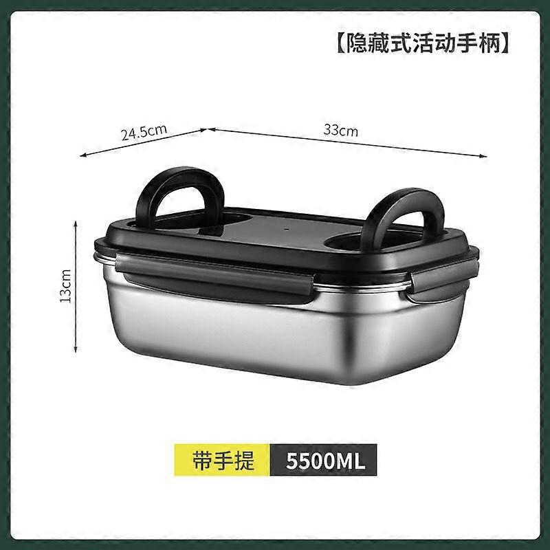 304 stainless steel lunch box sealed fresh-keeping box large capacity lunch box rectangular fruit lunch box refrigerator storage box