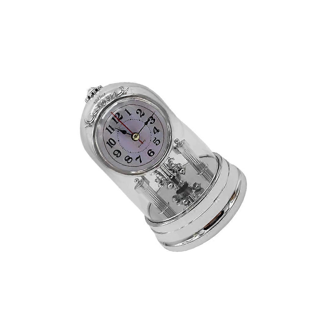 Table Clock Desk Stopwatch Time Device Home Supplies Hard Shell Silver