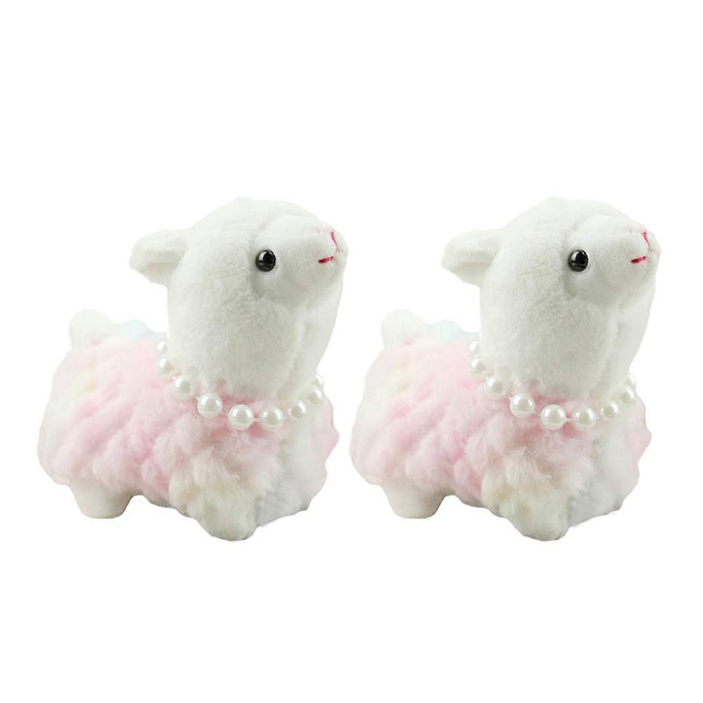 Alpaca Keychain Charm Stuffed Alpaca Keychain for Decoration Use 2Pcs