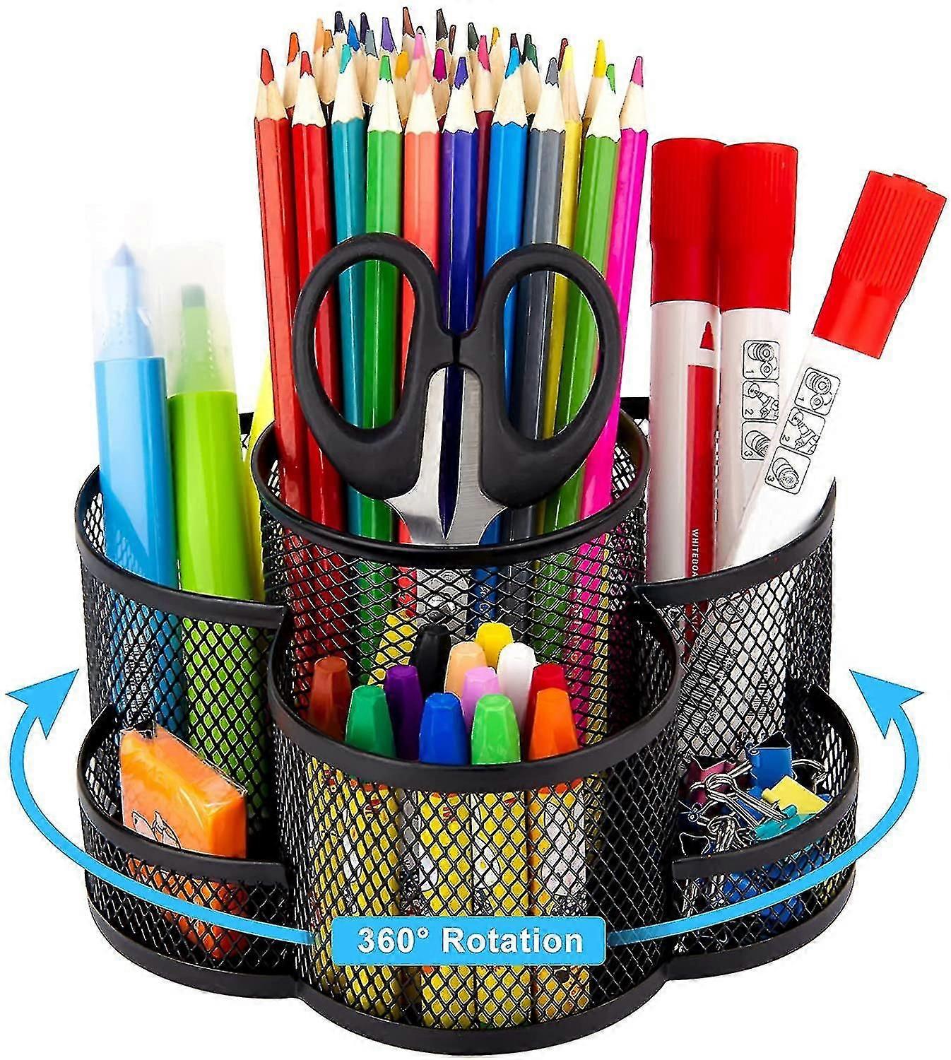 Mesh Pen Holder For Desk, 360-degree Rotating Desk