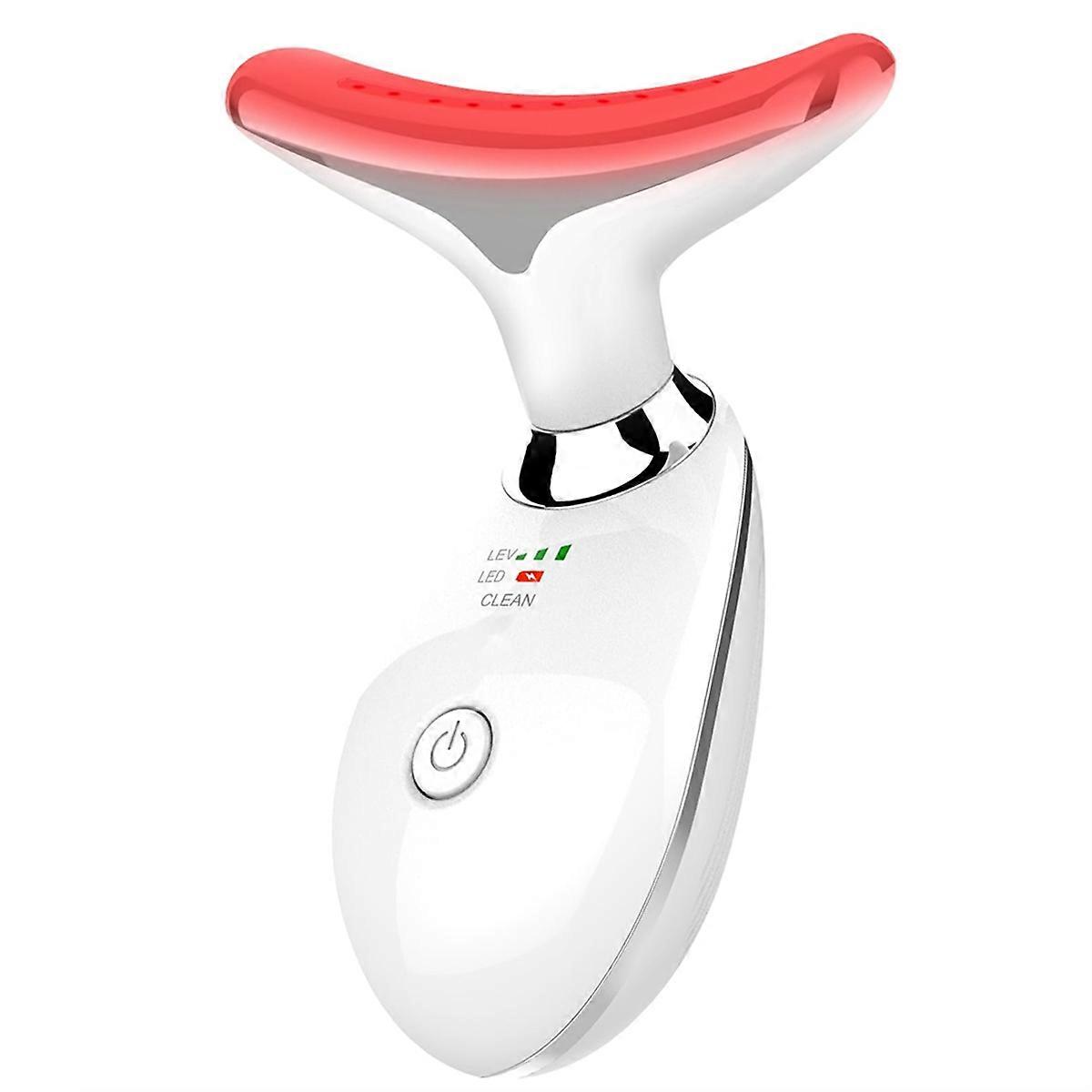 Red-Light-Therapy-for-Face and Neck, Based Massager, White