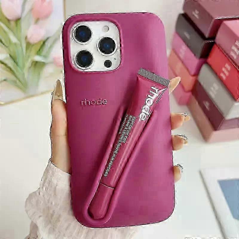 Capa de Telefone Rhode Lip Gloss Raspberry para iPhone 16 15 14 13 12 11 Pro Max