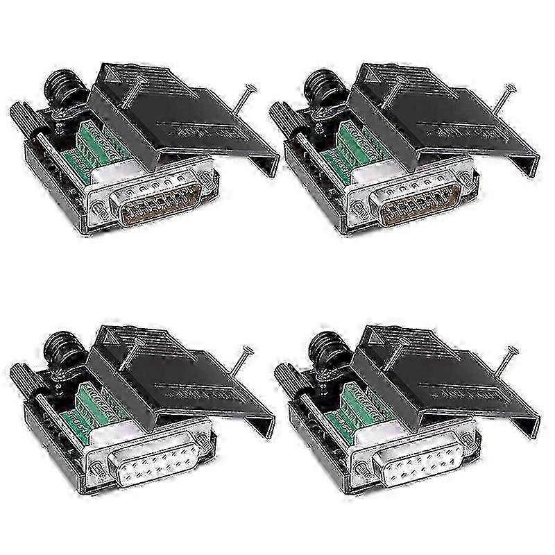 4pcs DB15 Solderless Breakout Connector, RS232 D-SUB Serial to 15Pin Port Terminal Block 16mm Thin