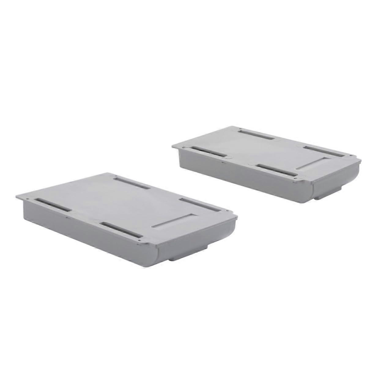 Under Desk Drawer Storage Boxes 2Pc SelfAdhesive Plastic PullOut Gray Small And Large Office And School Desk Organizer
