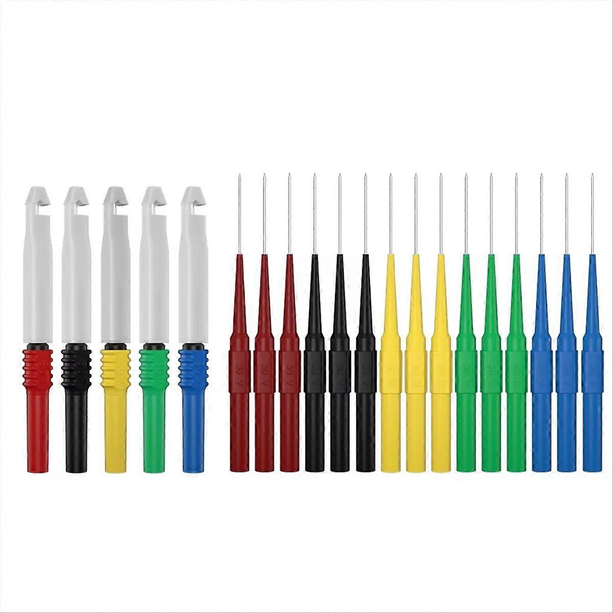  20PCS Multimeter Test Probe Needle Stainless Puncture Back Probe Pin 4mm Banana Socket Inspectio