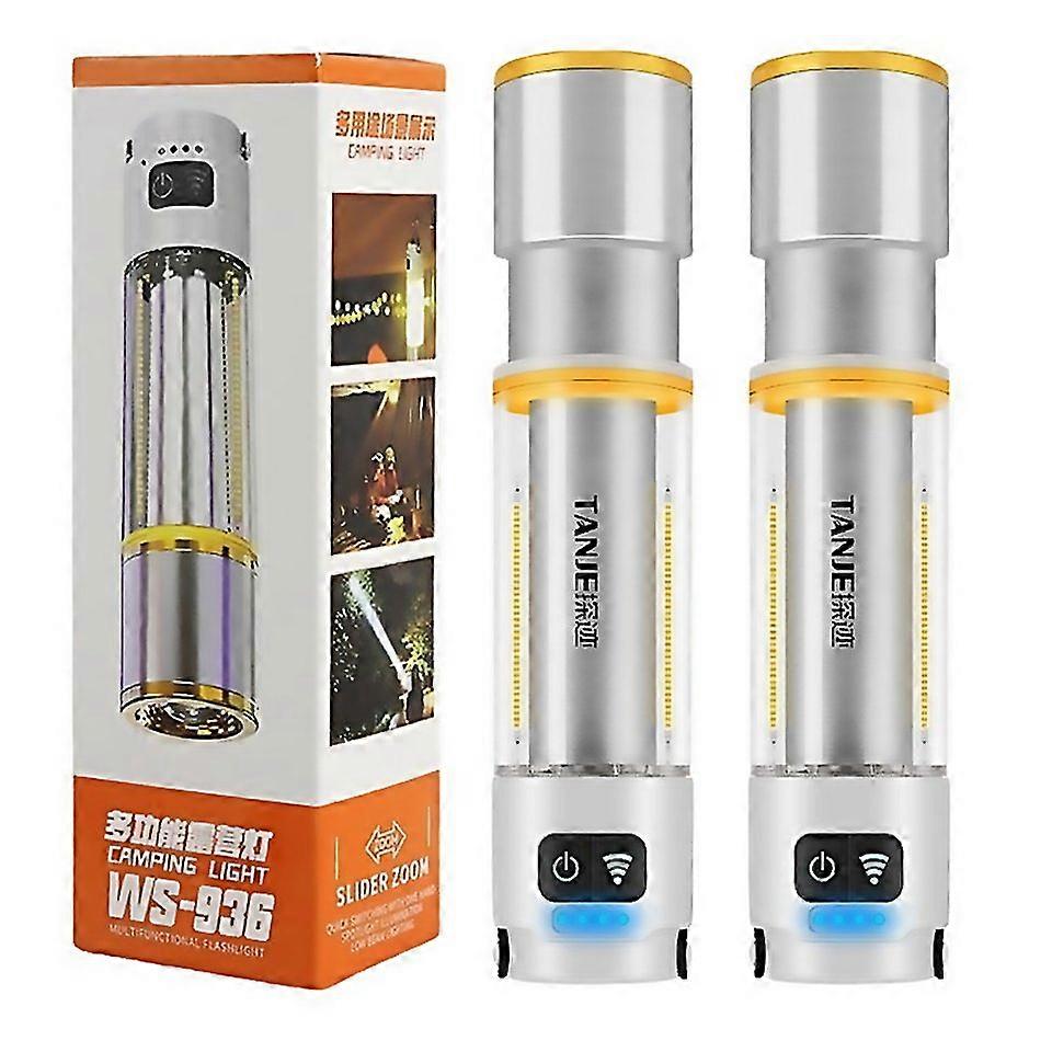 For 2pcs Multifunctional Super Bright Long Distance Rechargeable Flashlight