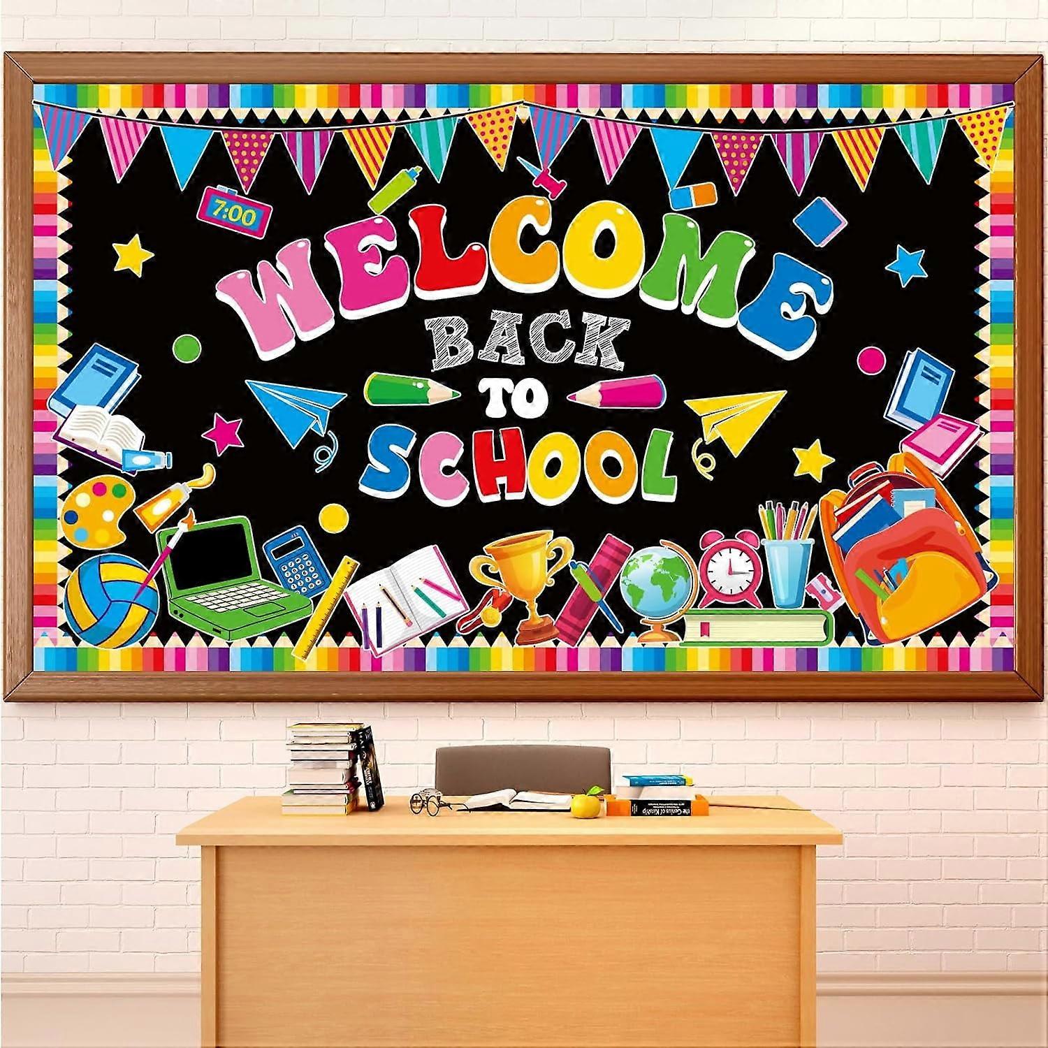 Back to School Backdrop Bulletin Board Back to School Background Teachers and Students Welcome Party Classroom Decor Photo Booth Props